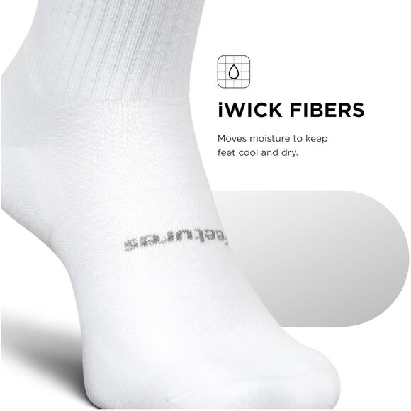 Feetures High Performance Ultra Light Cushion Quarter Socks – Large (NEW) - Picture 5 of 10